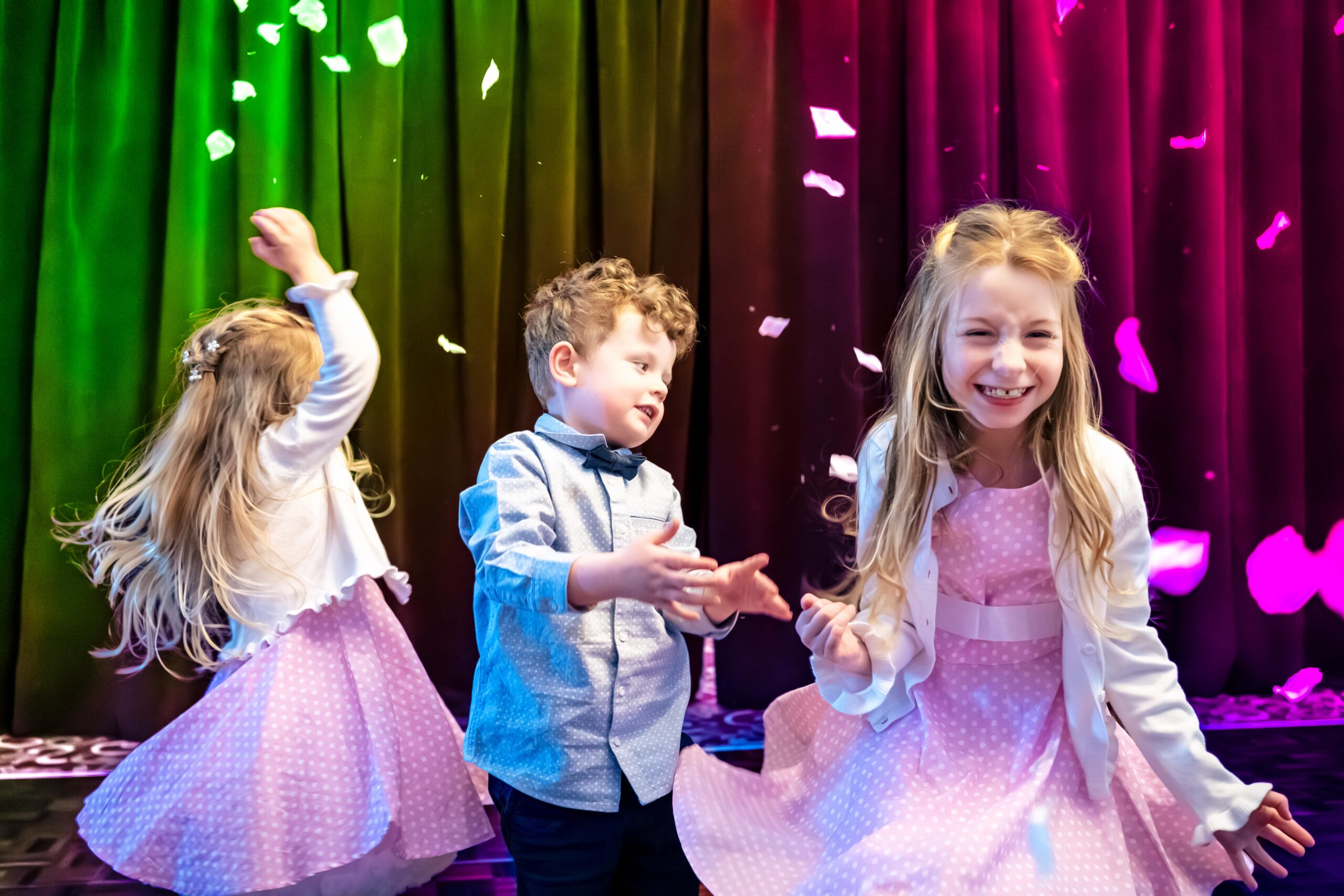 Children playing with Confetti